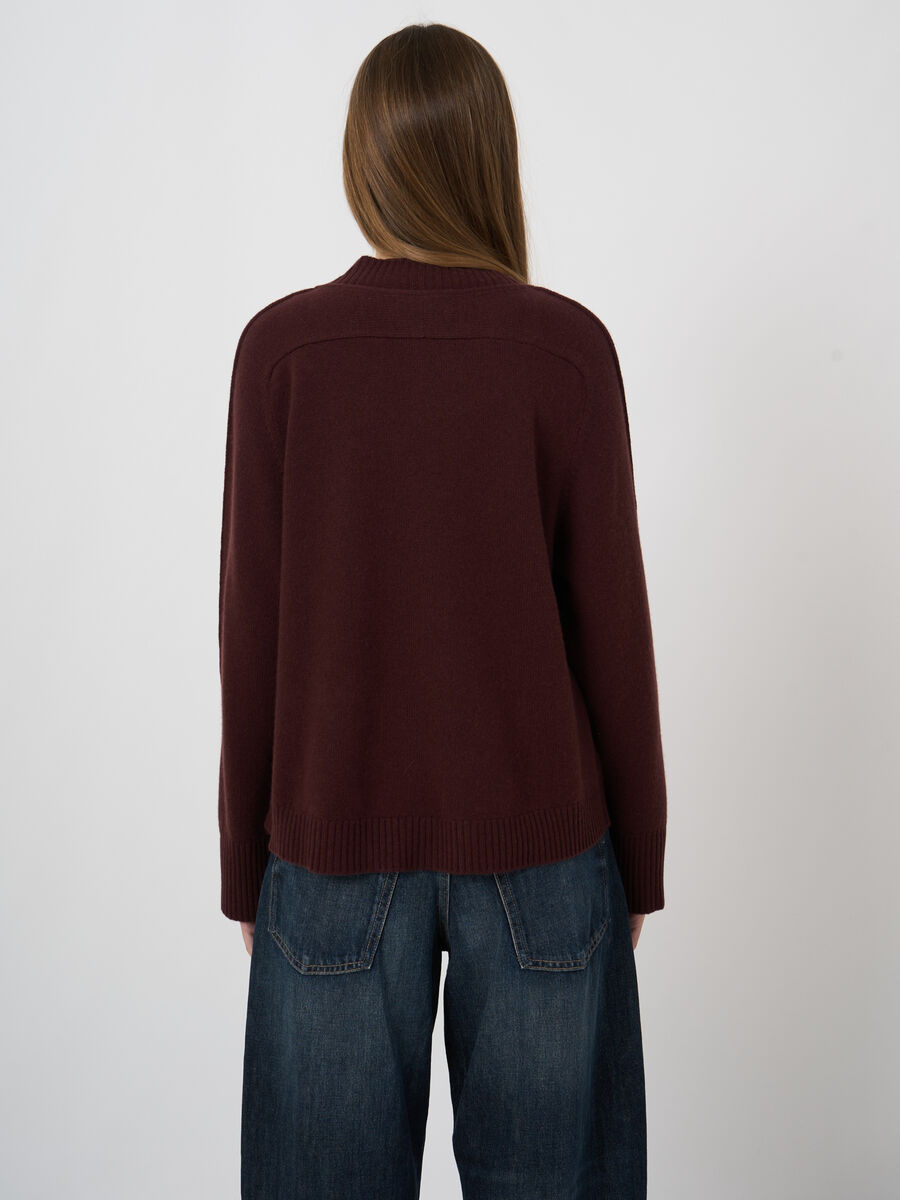 Kaschmirmix-A-Linien-Strickjacke mit Rollkanten image number 3