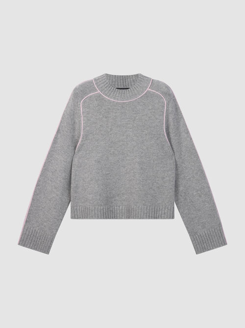 Wool-Cashmere Sweater with Contrast Details
