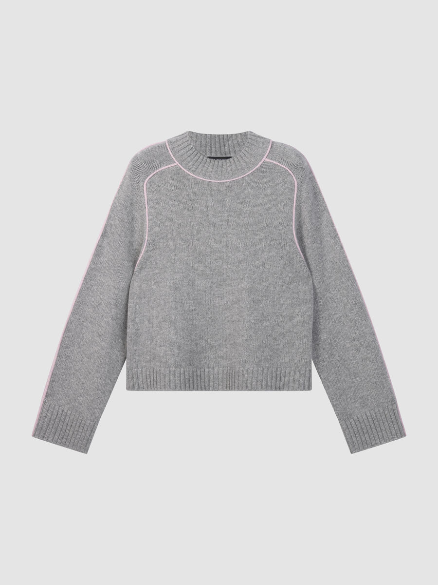 Woll-Kaschmir-Pullover mit Kontrastdetails image number 0
