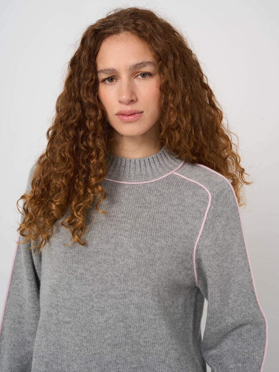 Woll-Kaschmir-Pullover mit Kontrastdetails image number 3