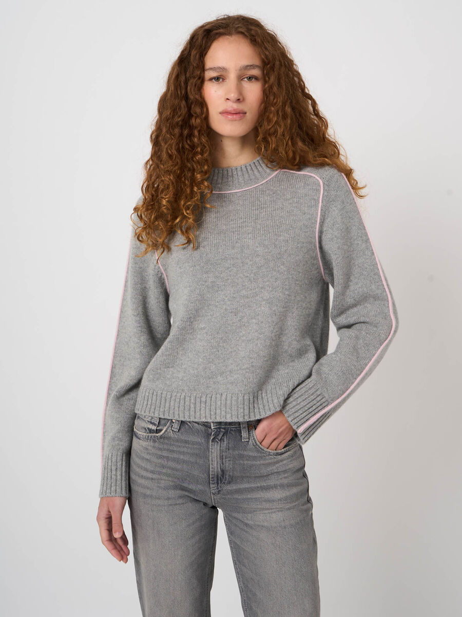 Woll-Kaschmir-Pullover mit Kontrastdetails image number 4