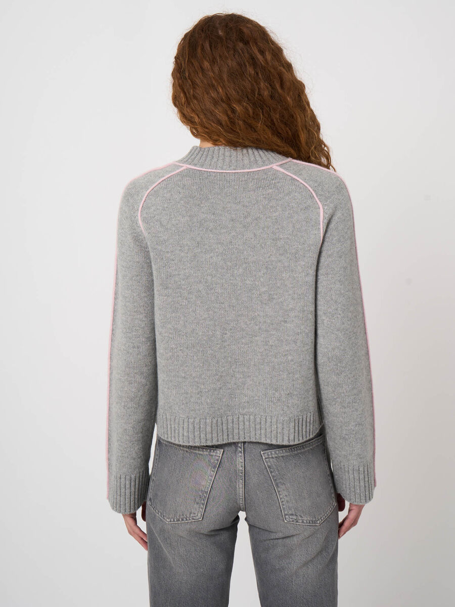Woll-Kaschmir-Pullover mit Kontrastdetails image number 5