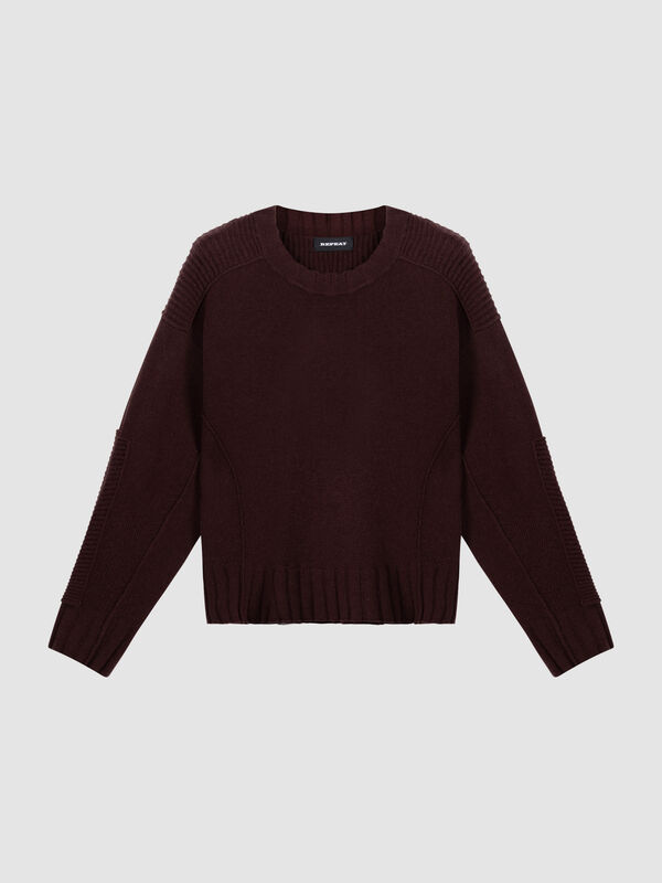 Wol-kasjmier trui met batwing-mouwen image number 4