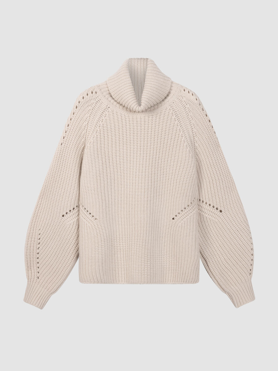 Woll-Kaschmir-Rippstrickpullover mit Rollkragen image number 2