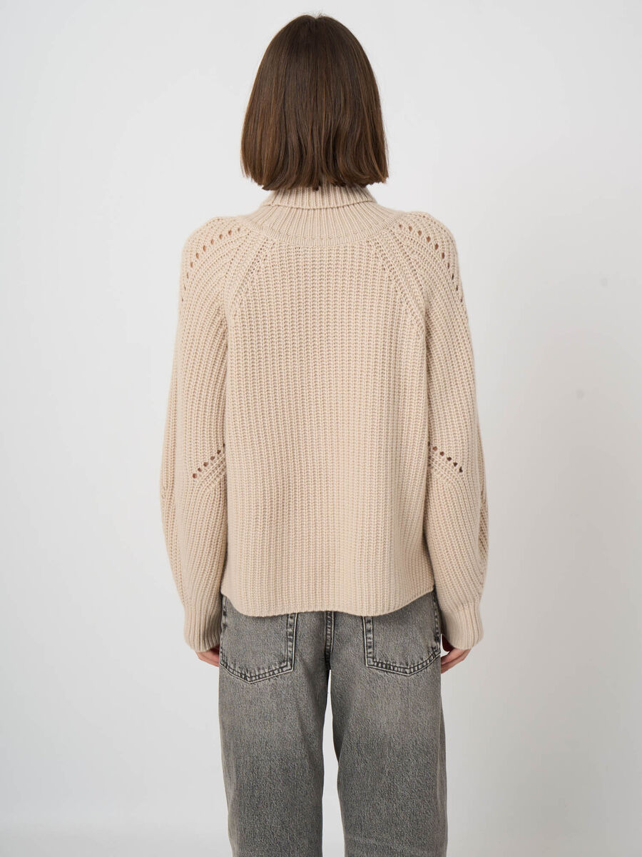 Woll-Kaschmir-Rippstrickpullover mit Rollkragen image number 6