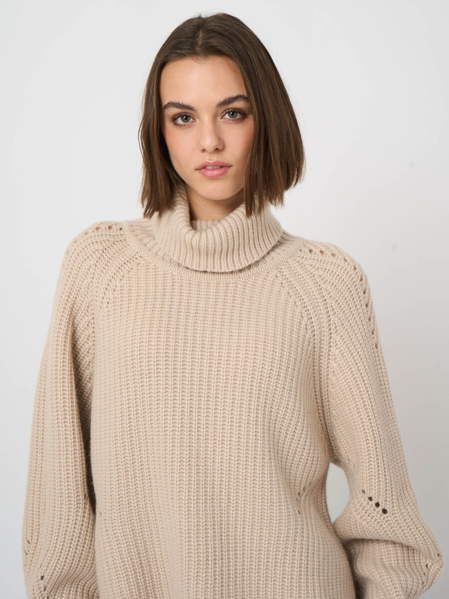 Woll-Kaschmir-Rippstrickpullover mit Rollkragen image number 7