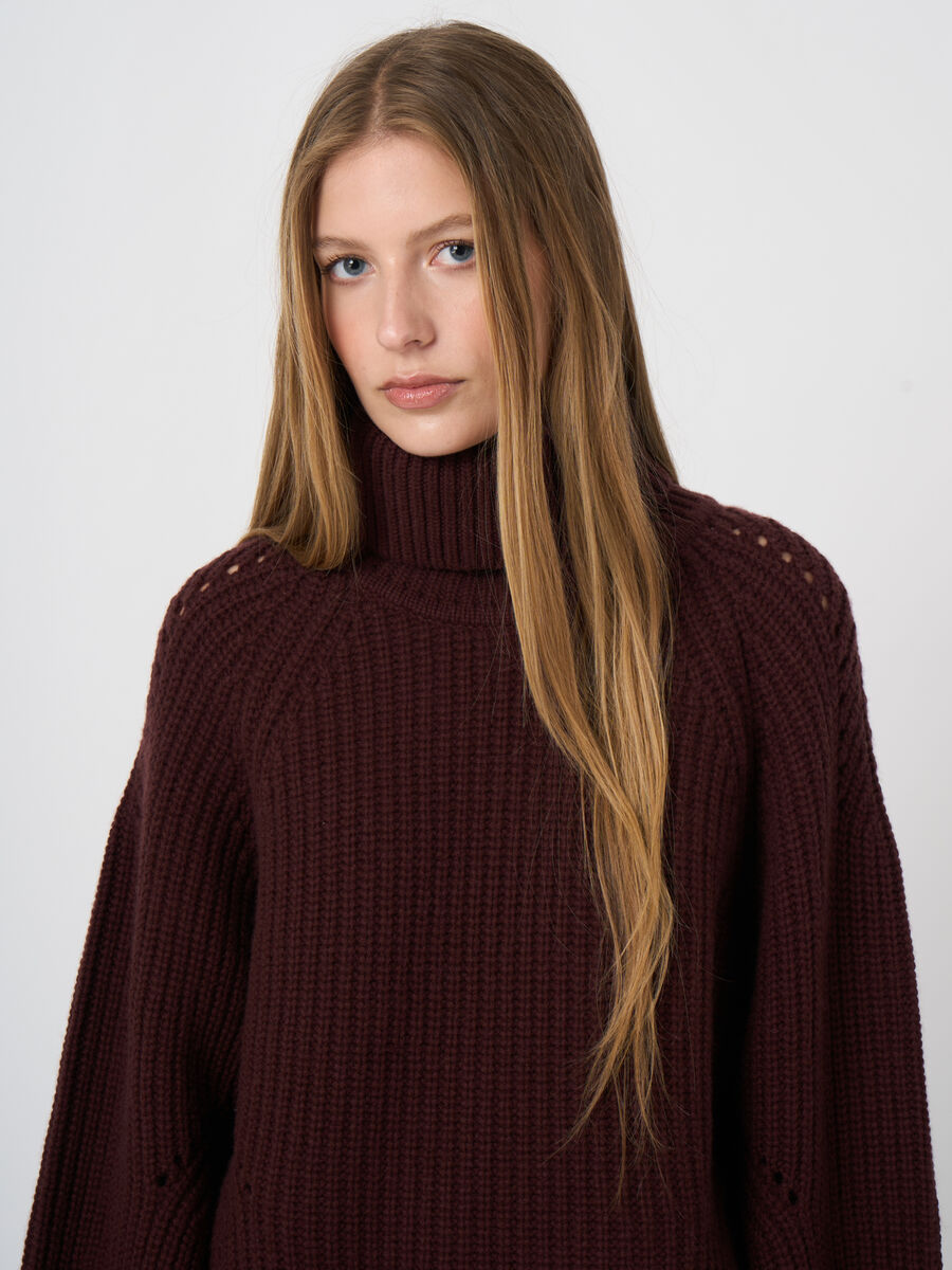Woll-Kaschmir-Rippstrickpullover mit Rollkragen image number 2