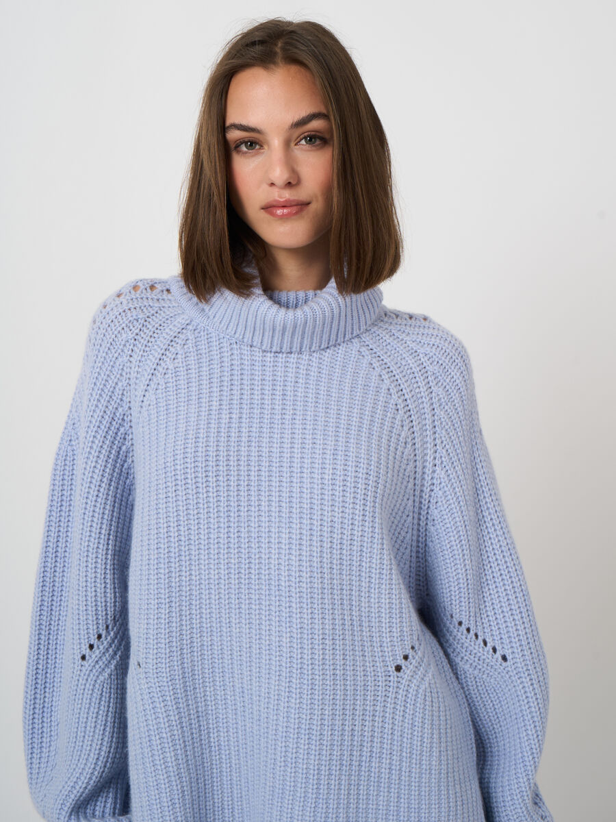 Woll-Kaschmir-Rippstrickpullover mit Rollkragen image number 0