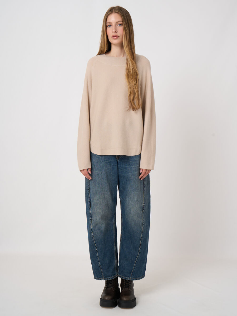 Woll-Kaschmir-Rippstrickpullover mit U-Boot-Ausschnitt image number 5