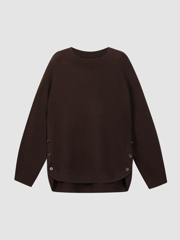 Wool-Cashmere Rib Sweater with Wide Boat Neck image number 0