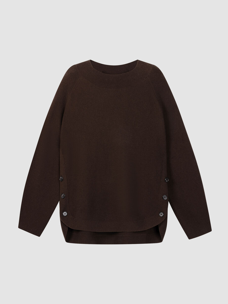 Woll-Kaschmir-Rippstrickpullover mit U-Boot-Ausschnitt image number 0