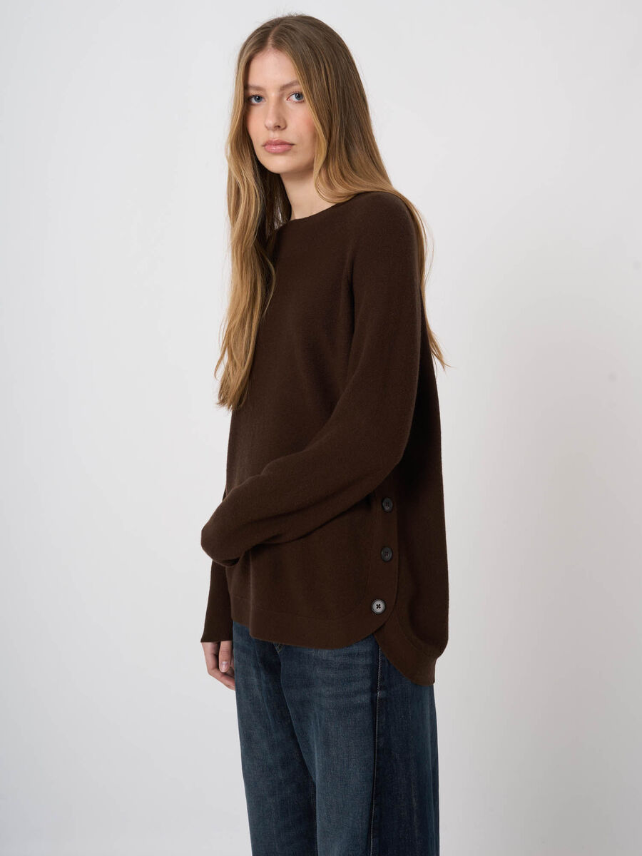 Woll-Kaschmir-Rippstrickpullover mit U-Boot-Ausschnitt image number 1