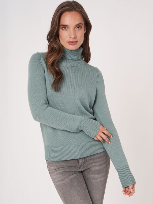 Chunky knit merino wool turtleneck