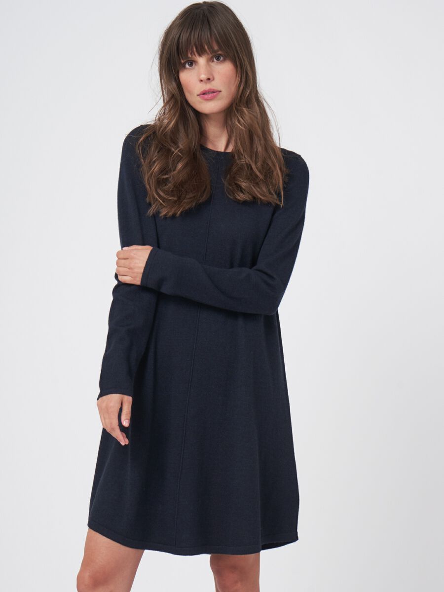 A-line knitted merino wool dress image number 0