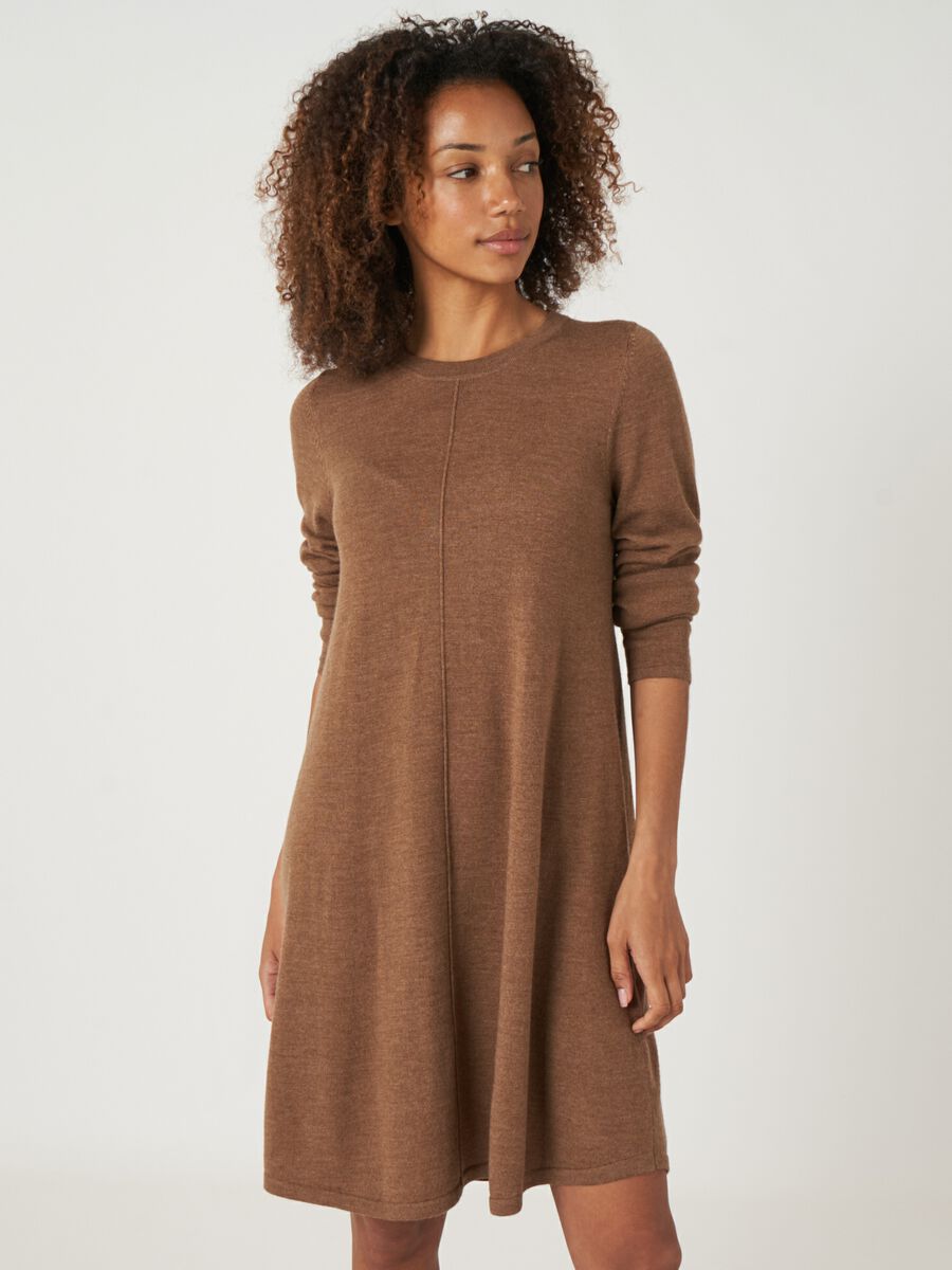 A-line knitted merino wool dress image number 0