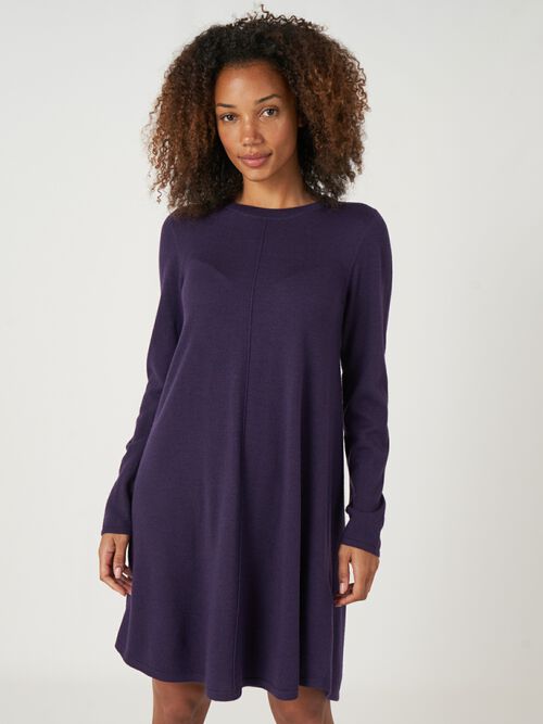 A-line knitted merino wool dress