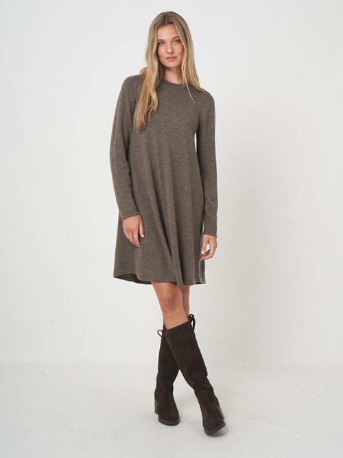 Gebreide A-lijn jurk van merinowol