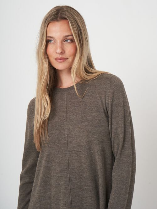 Gebreide A-lijn jurk van merinowol