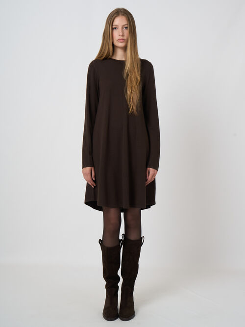 Extra-Fine Merino Wool A-Line Knit Dress