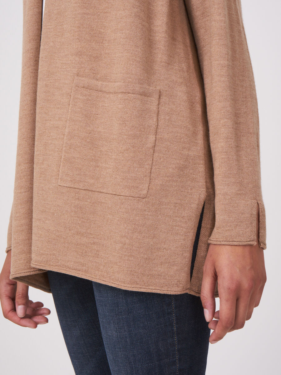 Fine knit merino wool shawl collar cardigan