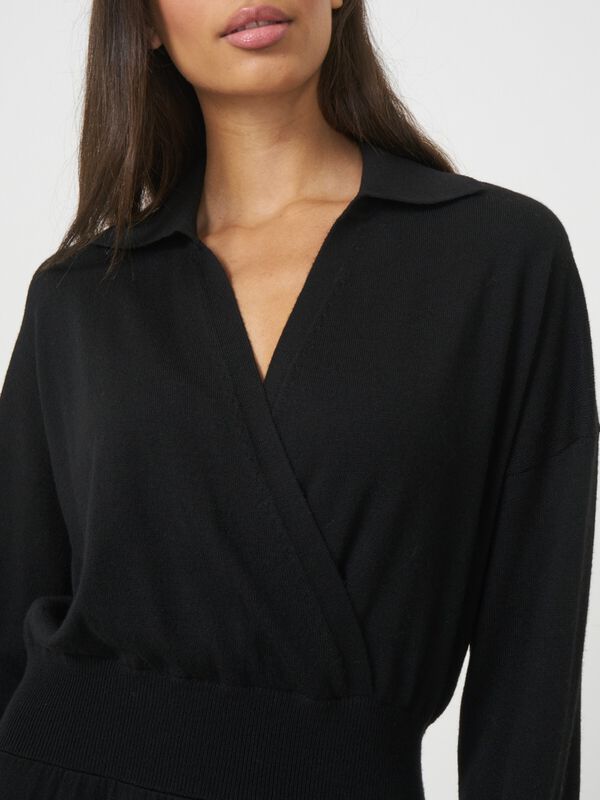 Knitted dress with wrap front image number 2