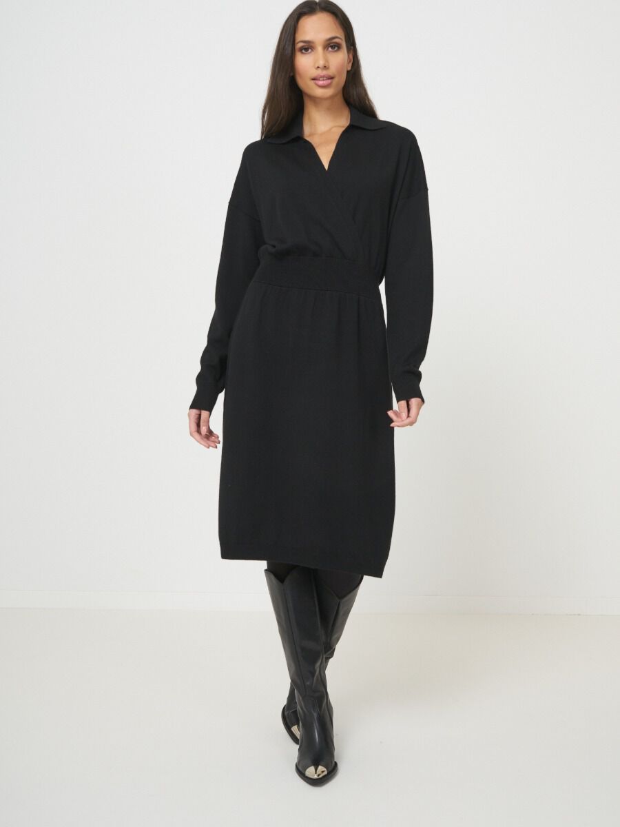 Knitted dress with wrap front image number 3