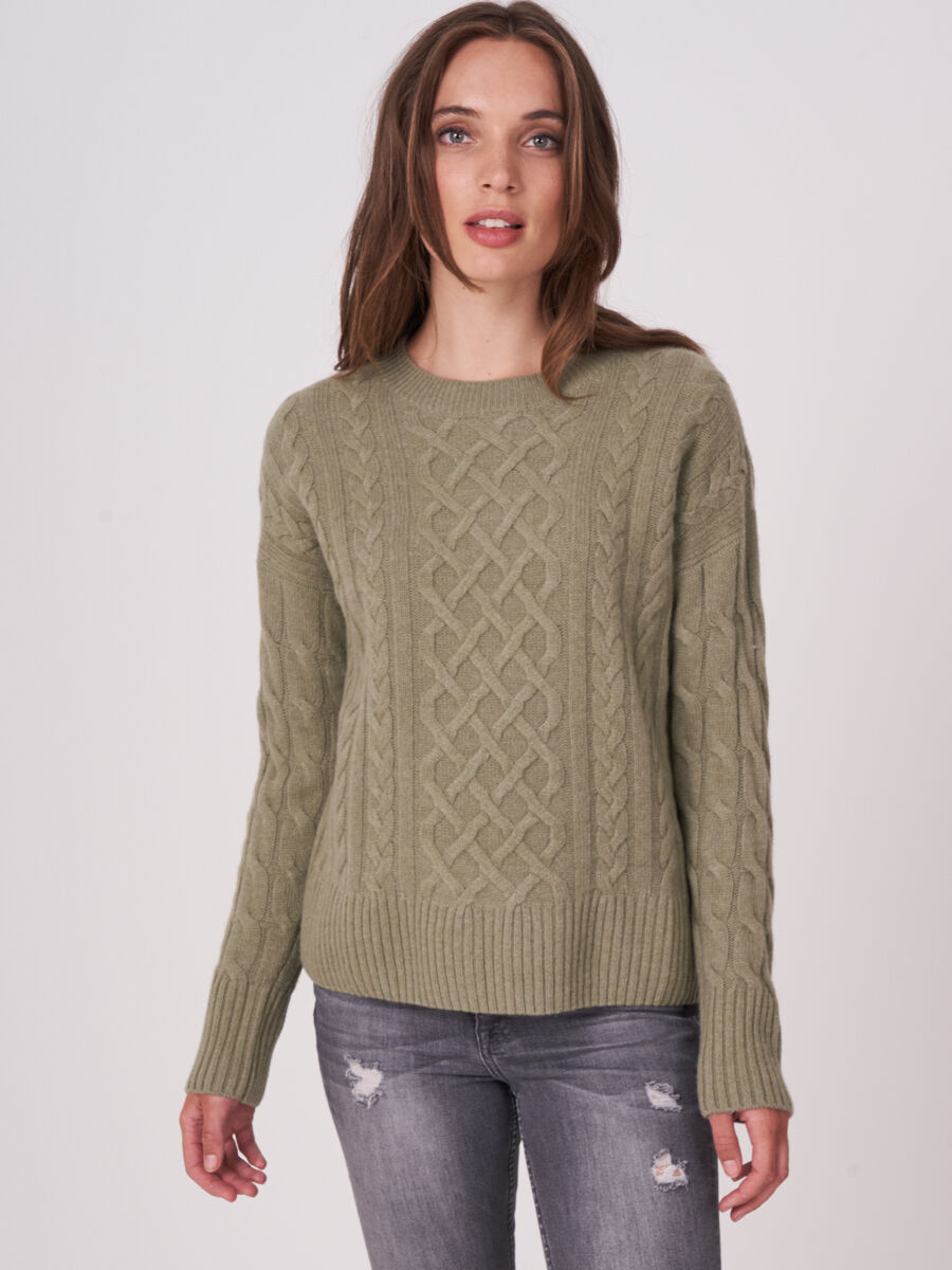 Italian wool cable knit sweater image number 0