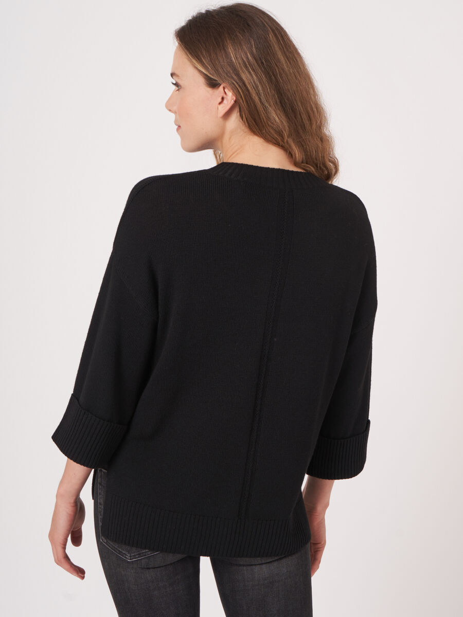 3/4-Ärmel-Pullover aus Merinowolle image number 1