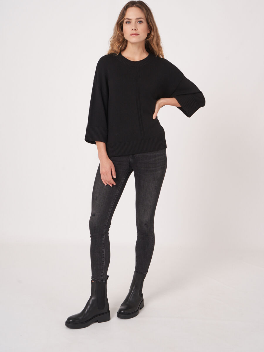 3/4-Ärmel-Pullover aus Merinowolle image number 5