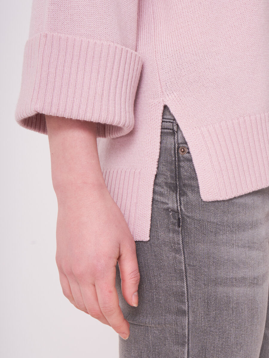 3/4 sleeves merino wool sweater