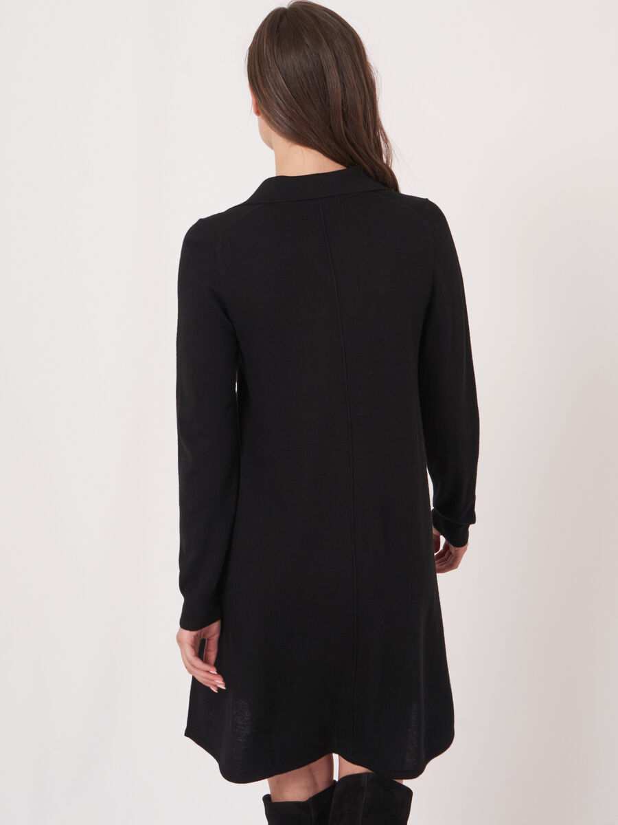 Merino wool dress with polo neck image number 1