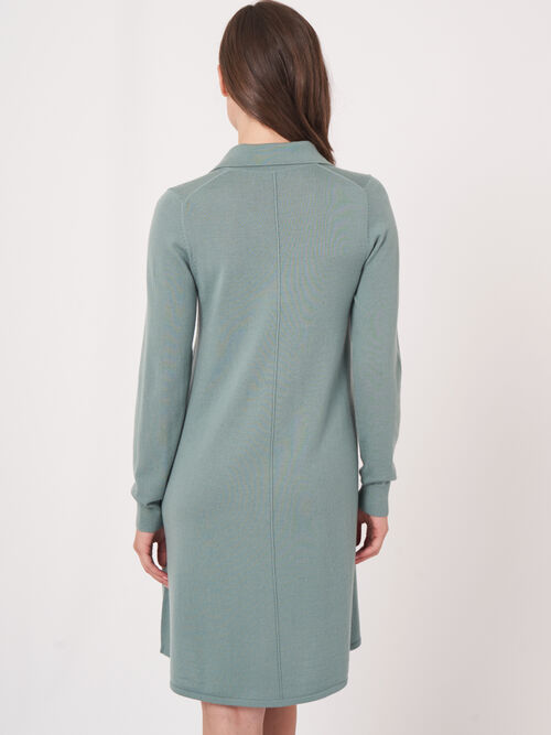 Merinowollen jurk met polokraag