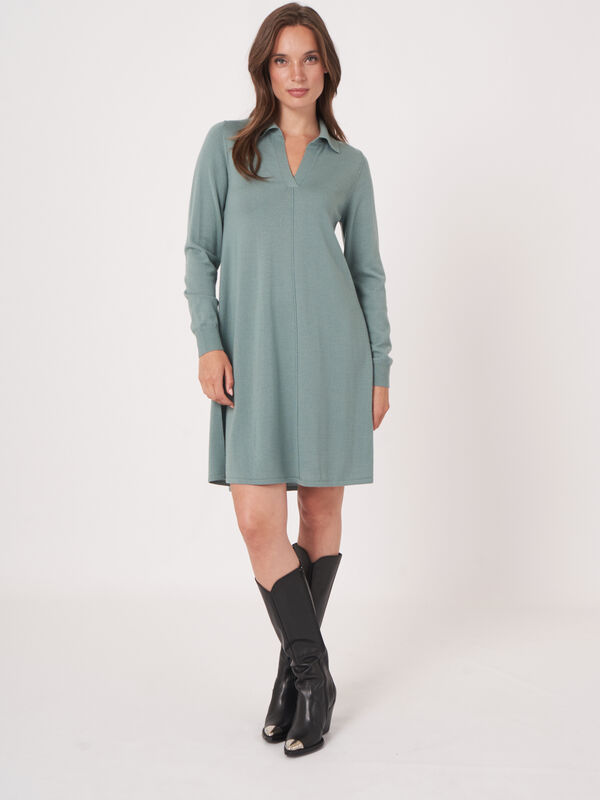 Robe en laine m&eacute;rinos &agrave; col polo image number 5