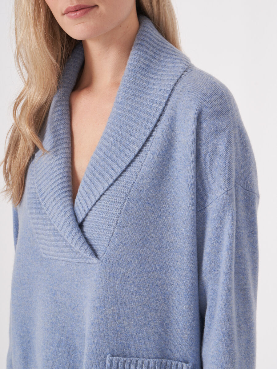 Lambswool sweater with shawl collar image number 3