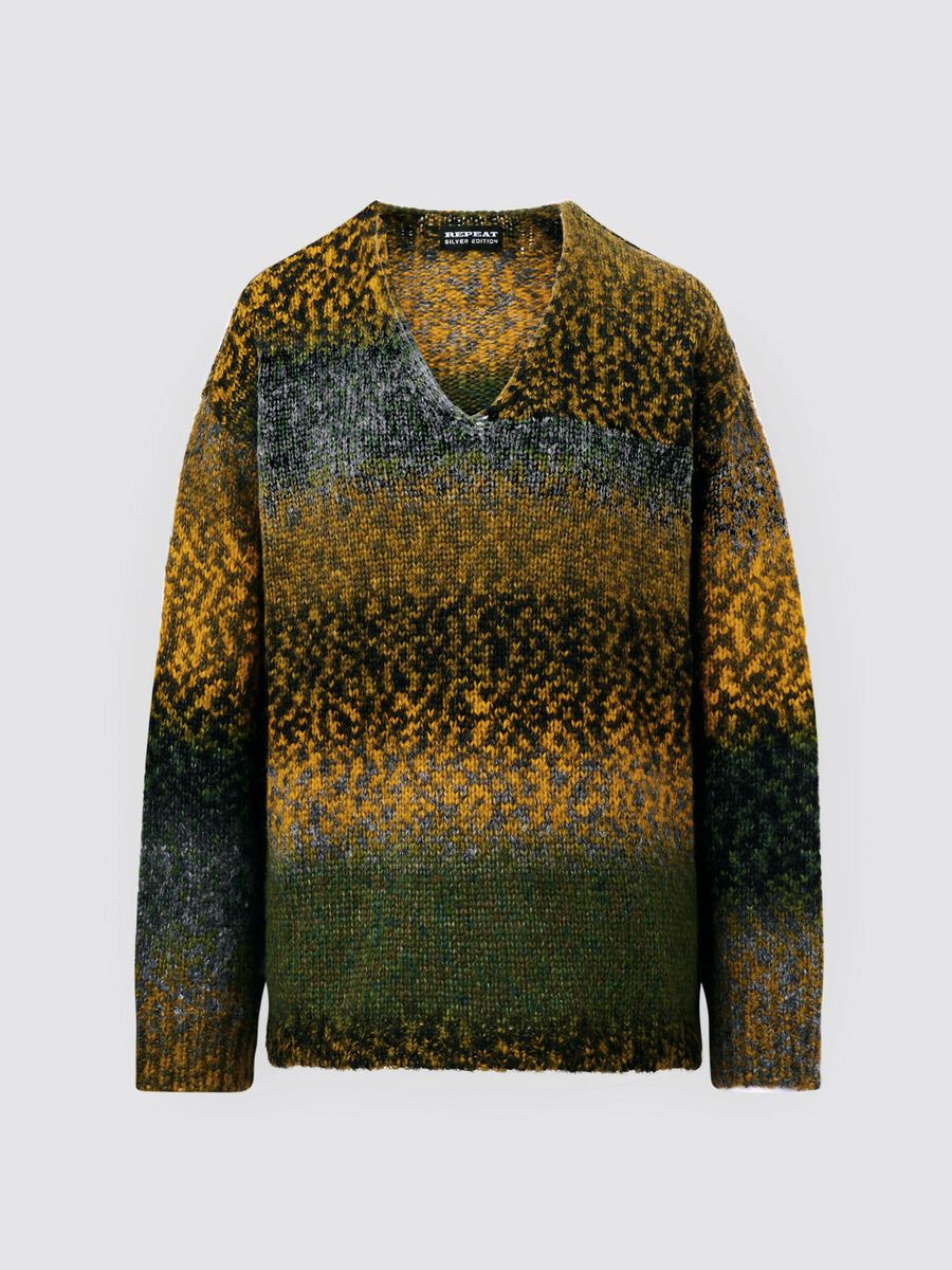 Grob gestrickter Pullover aus Italienischer Wolle mit Space-Dye Muster image number 0