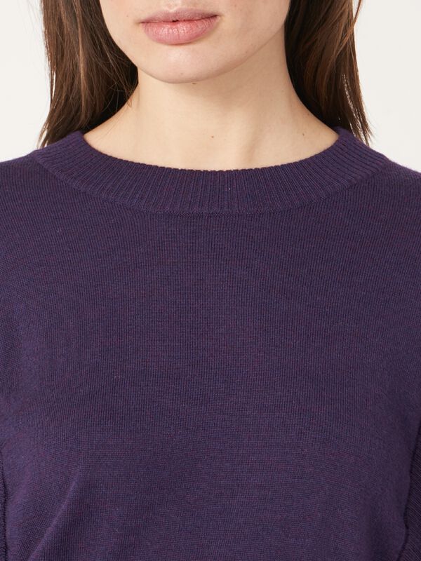 Cropped merino wool sweater with shoulder detail image number 3
