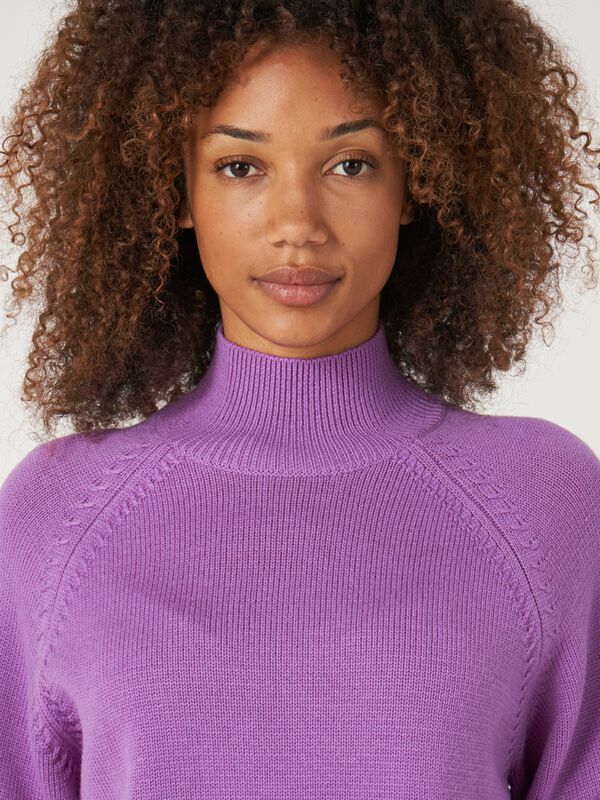 Raglantrui met opstaande kraag van merinowol image number 3