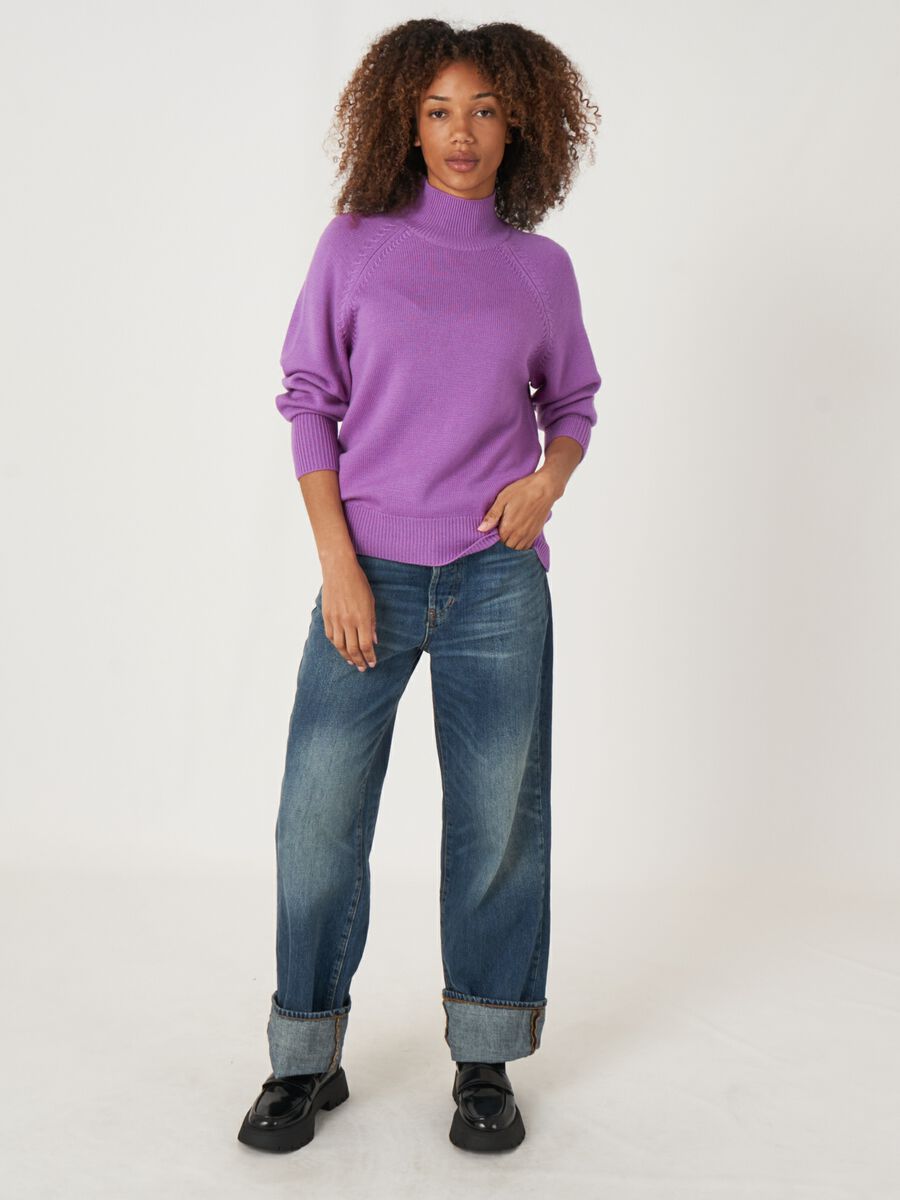 Raglan-Pullover aus Merinowolle mit Stehkragen image number 4