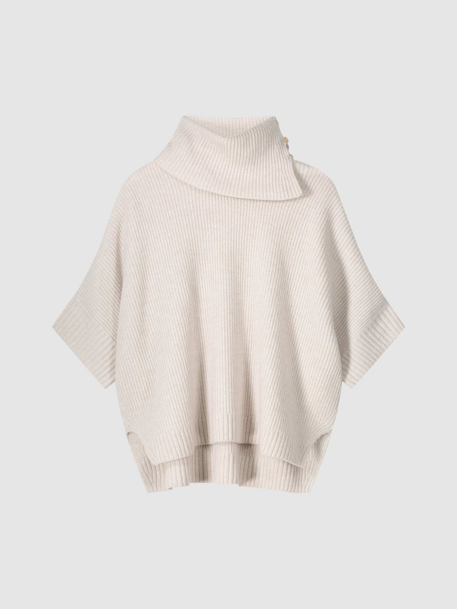 Wide turtleneck poncho sweater