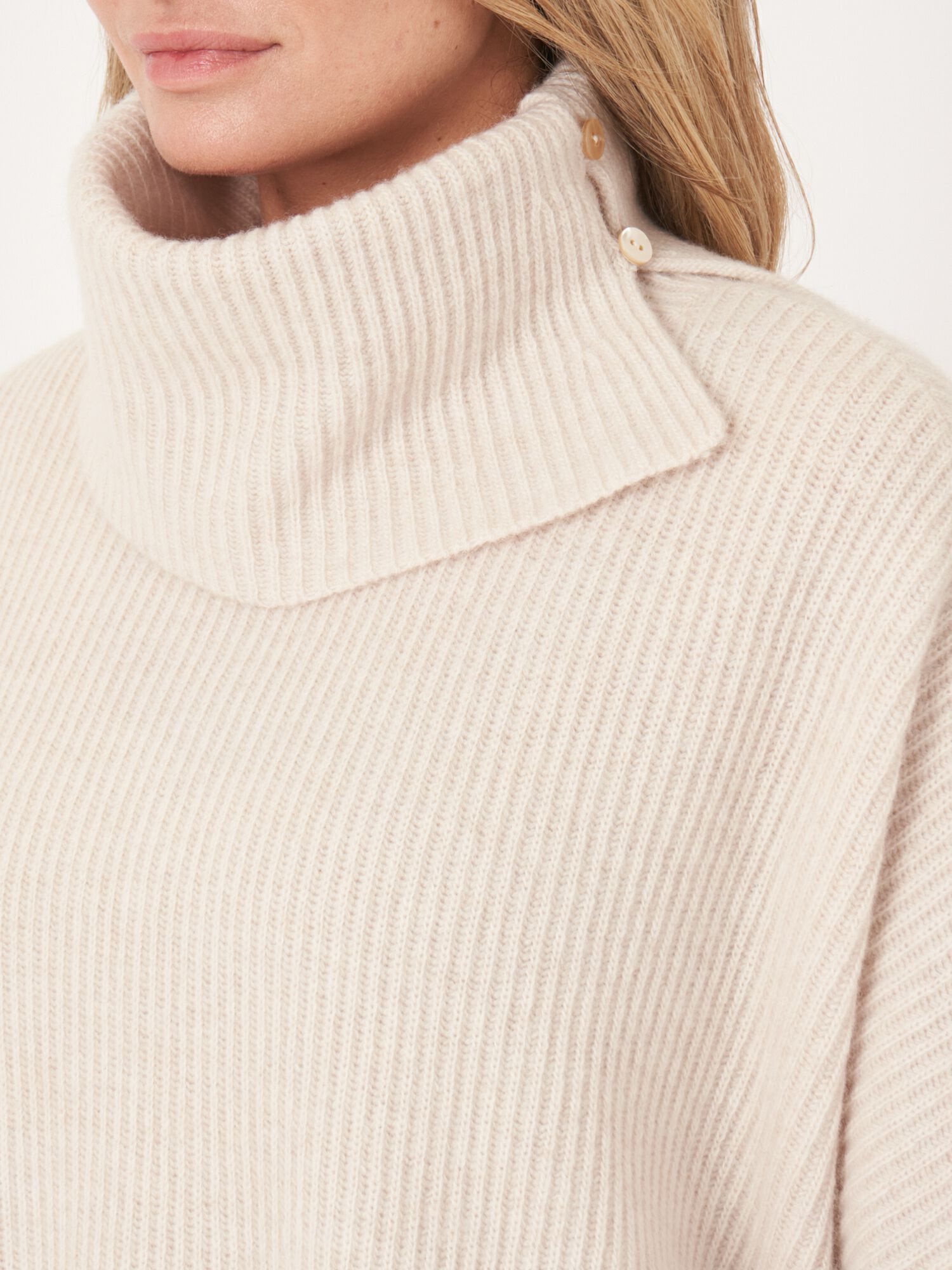 Wide turtleneck poncho sweater