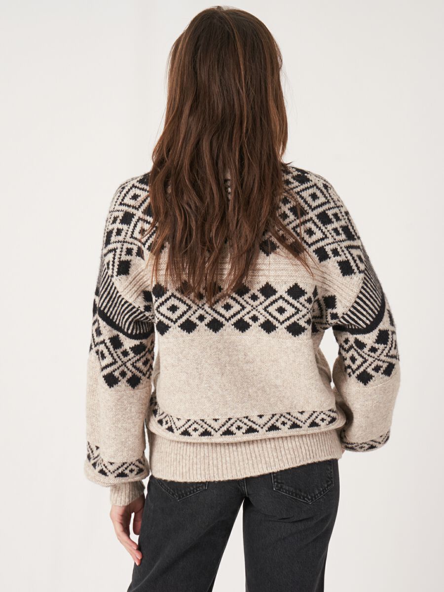 Pull intarsia en fil italien image number 2