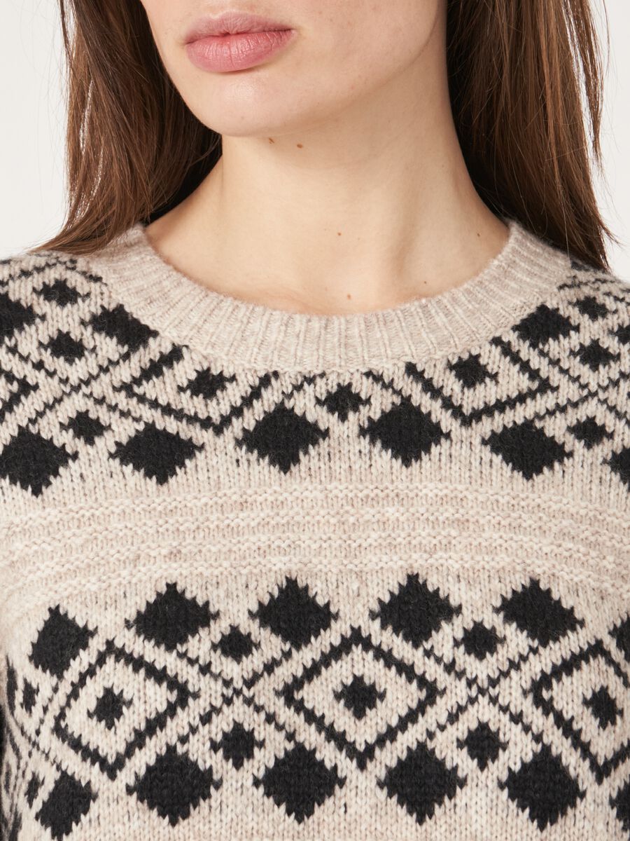 Pull intarsia en fil italien image number 3