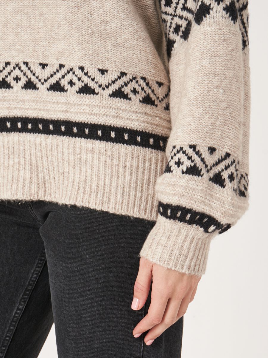 Pull intarsia en fil italien image number 4