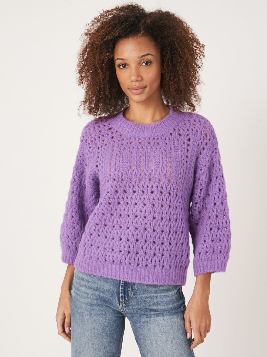 Ajour open knit sweater image number 0
