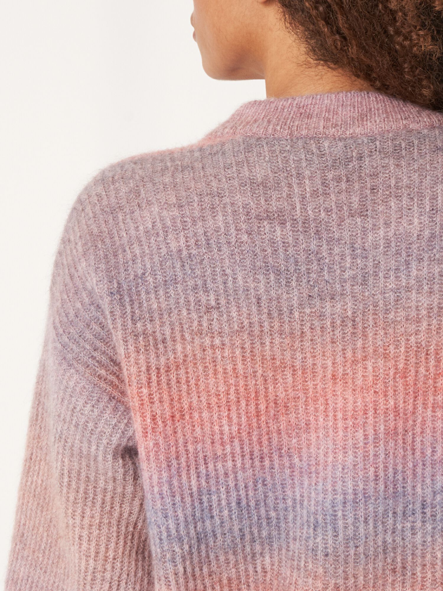 Italian wool blend space dye knit sweater