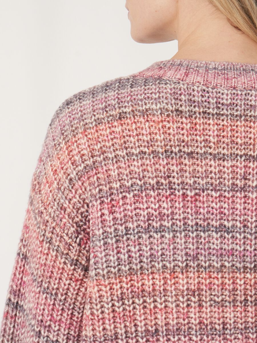 Space dye trui met halve knooplijst image number 4