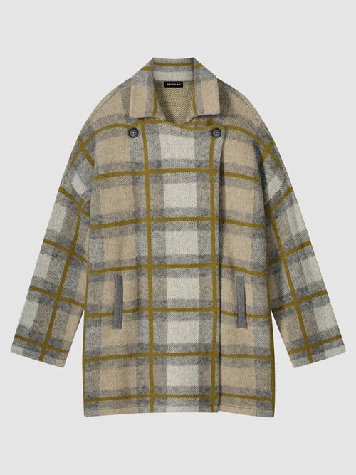 Vest met ruitjespatroon en overhemdkraag