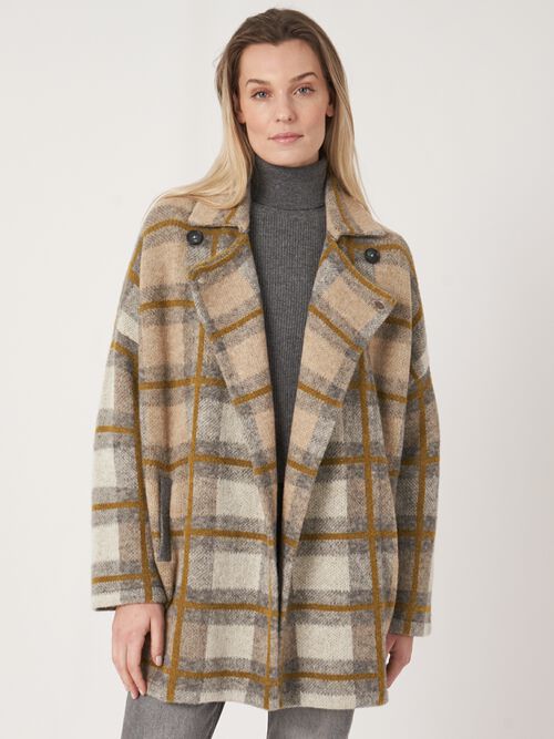 Vest met ruitjespatroon en overhemdkraag