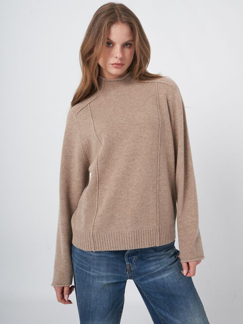 Wool sweater with seam details