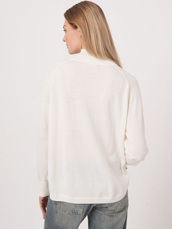Merino wool sweater with ribbed stand-up collar image number 4